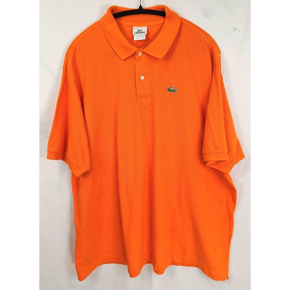 Lacoste Mens Orange Cotton Pique Short Sleeve Polo Shirt Size 9 3XL 5191L‎